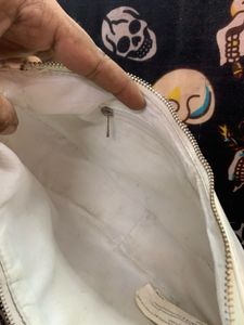 White Faux Leather Crescent Shoulder Bag Y2K Style