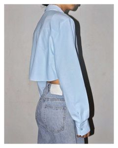 Light Blue Cropped Shirt