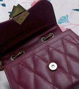 Quilted Chain Sling Bag