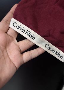 Calvin Klein Burgundy Logo Trim Top