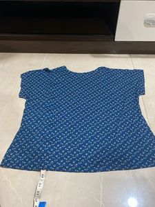 Cute Blue Floral Print T-Shirt