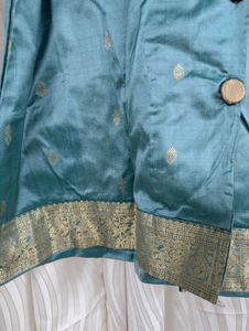 Elegant Teal Brocade Jacket
