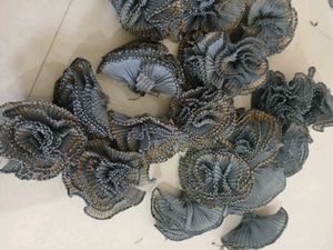 Grey Fabric Flower Embellishments 20