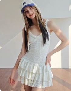 SALE❗️White Eyelet Ruffle Mini Dress