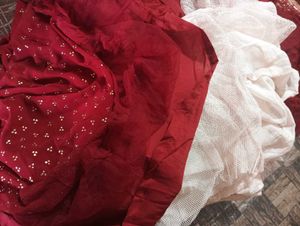 Red Sequined Ethnic Gown