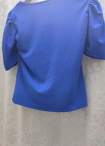 Vibrant Blue Puff Sleeve Top