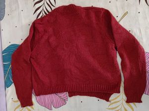 Red Knit Cardigan Sweater 🤩