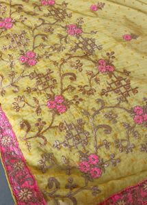Beautiful Yellow Embroidered Saree