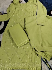 Fully Embedded Panjali Suit With Pure Dupatta