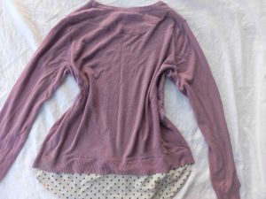 mauve polka dot sweatshirt