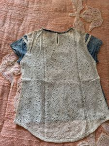 Denim &amp; Lace Top