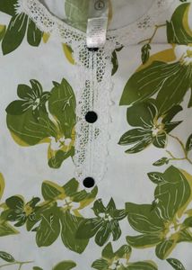 Floral Print green Kurta
