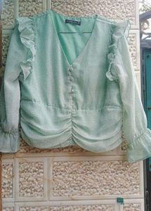 Chic Floral Ruffle Sleeve Top