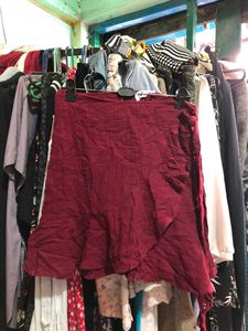 Maroon Mini Skirt