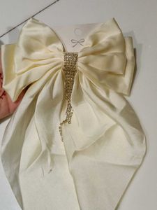 Coquette Bow Hair Clip with Rhinestones