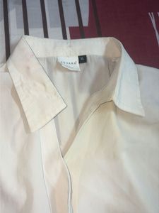 Solid White Formal Shirt for Women || Slightly Use