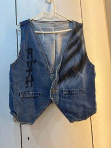 Vintage Custom Painted "Ruth" Denim Vest