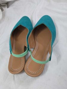 Teal Blue Slingback Flats