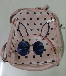 Cute Pink Polka Dot Backpack with Bow