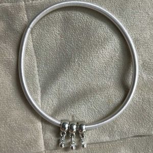 Silver Anklets with Hanging Charms