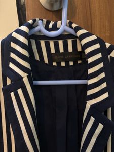 Striped Navy and White Blazer