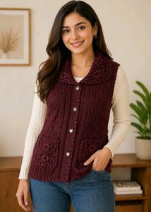 Maroon Knitted Vest