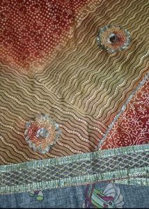 Beautiful Bandhani Saree with Embellishments
