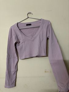 Ribbed V-Neck Crop Top