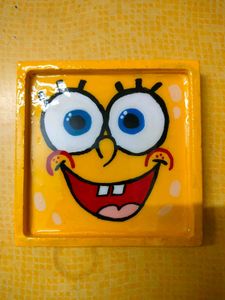 Hand-Painted Spongebob Magnet &amp; Trinket combo