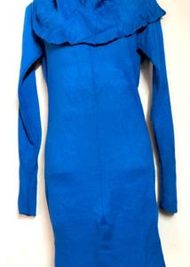 Blue Sweater Dress( Fully Stretchable)