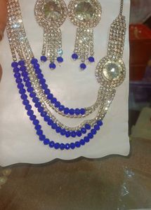 Elegant Blue Bead Jewelry Set