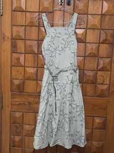 Light Green Floral Print Midi Dress
