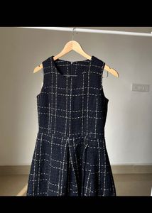 Chic Plaid Korean Sleeveless Tweed Dress