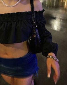 Off-Shoulder Black Crop Top ✨
