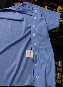 URBANIC Ribbed Blue Top