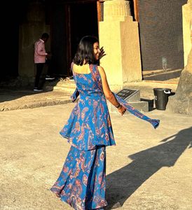 Blue Sharara Set