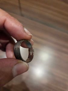Pure Silver Etched Women Band Ring
