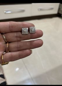 Sparkling Square Stud Earrings