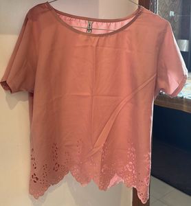 Chic Pink Cut-Out Detail Top
