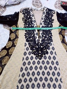 Black And Beige Kurta