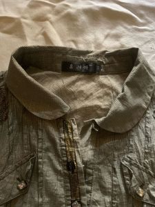 Sparkly olive Collared vintage shirt