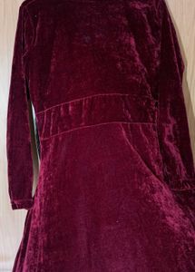 Stunning Wine Red Velvet Maxidress |