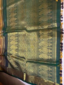Kanchipuram Mustard Silk Saree