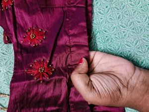 Hand Embroidery Blouse Elbow Pot nec