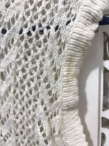 💝Chic White Crochet Knit Vest C