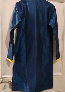 Yellow Koti Will Navy Blue Kurta &amp; Pajama