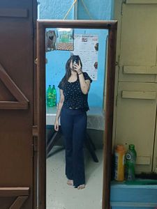 Navy Blue Wide Leg Pants