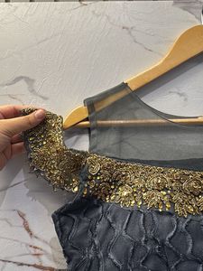 Stunning Grey &amp; Gold Ethnic Gown