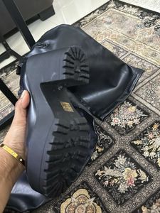 Black Faux Leather Platform Boots