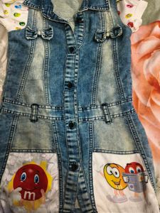 Cute Denim Dress with M&amp;M Print